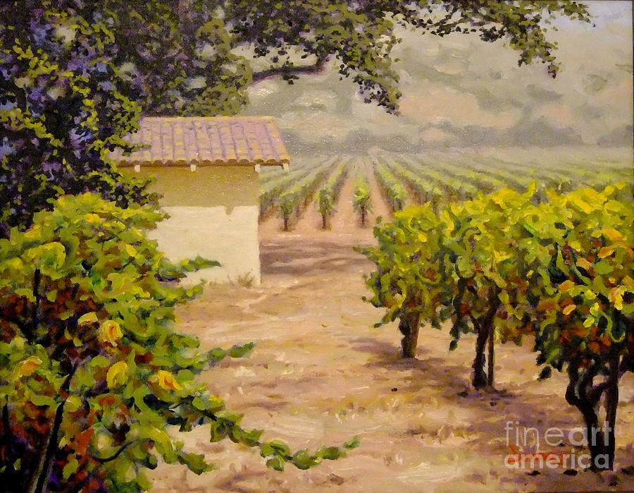 Vineyard Tool Shed Painting by Carl Downey