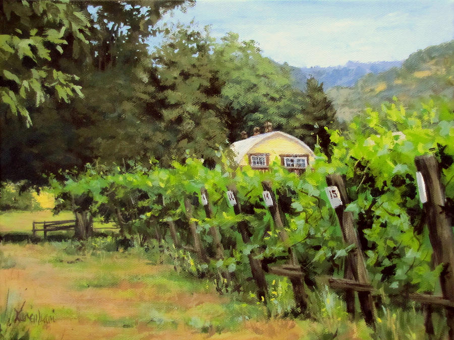Vineyard View Painting by Karen Ilari