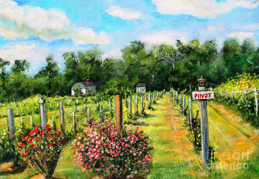 Vineyards in Falmouth Painting by Rita Brown