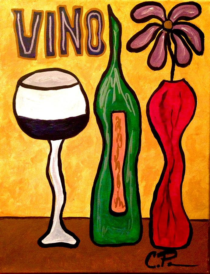 Vino Painting by Chrissy  Pena