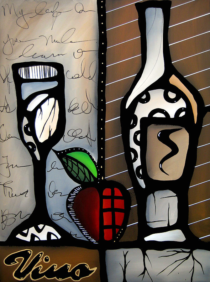 Vino Revisited Painting by Tom Fedro