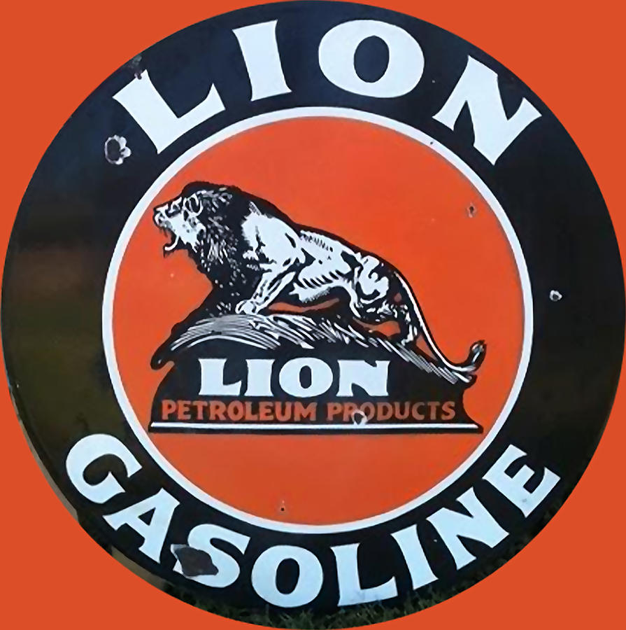 Vintaga Lion Gasoline Metal Sign Digital Art by Marvin Blaine