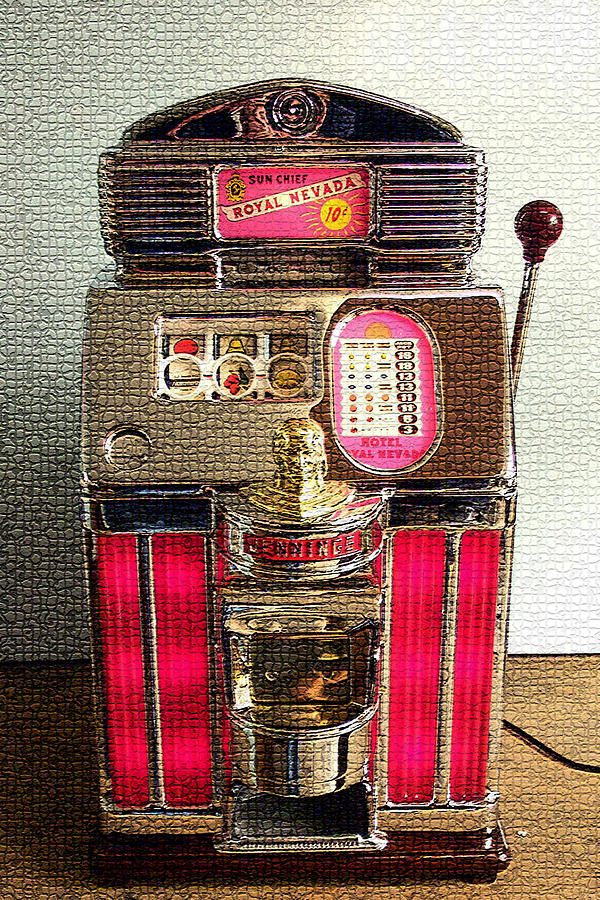 Vintage 10 Cent Slot Machine Digital Art by Marvin Blaine