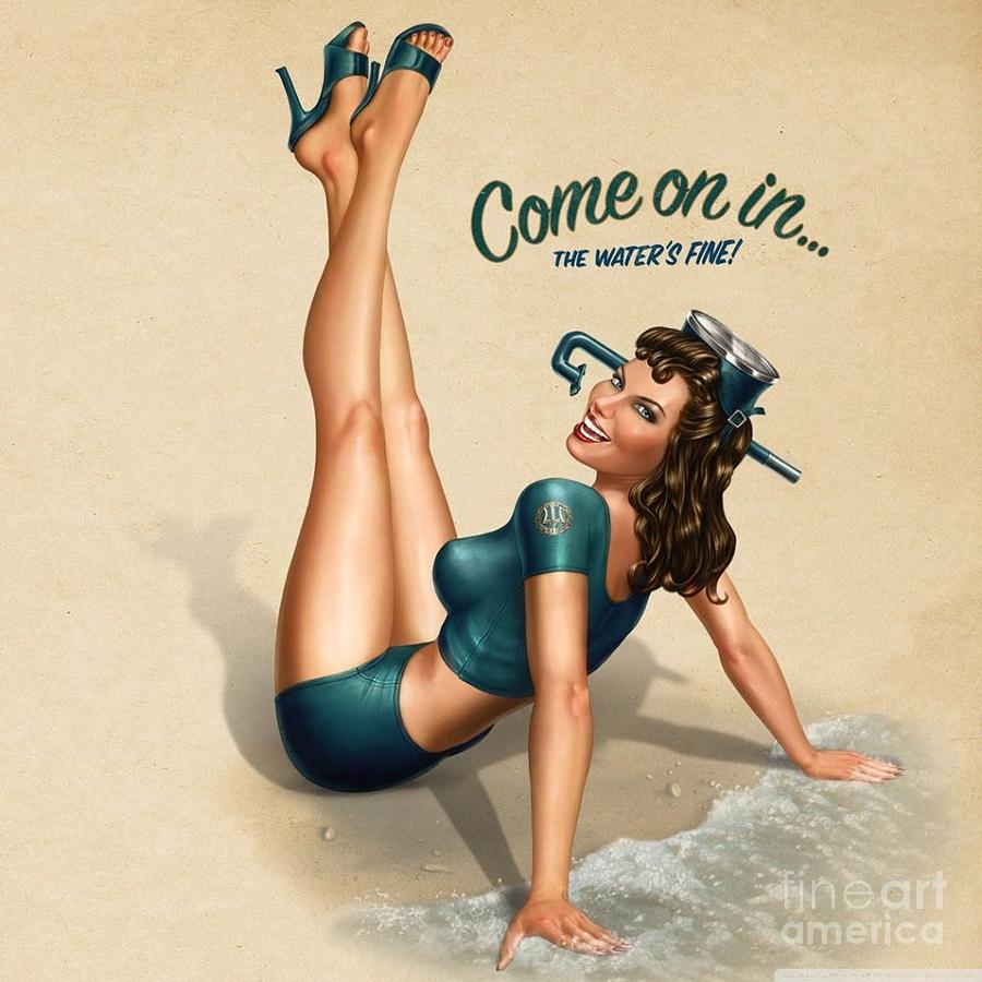 Vintage 1940s German  Pin Up Photograph by Action