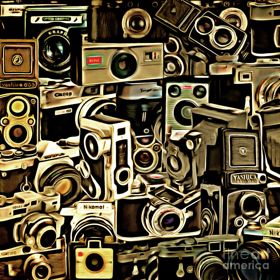 Camera Photograph - Vintage Abstract Photography 20150208 v1 square by Wingsdomain Art and Photography