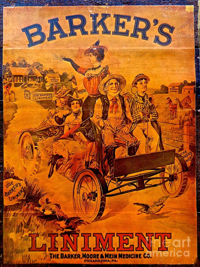 Vintage Ad Barkers Liniment Photograph by Saundra Myles