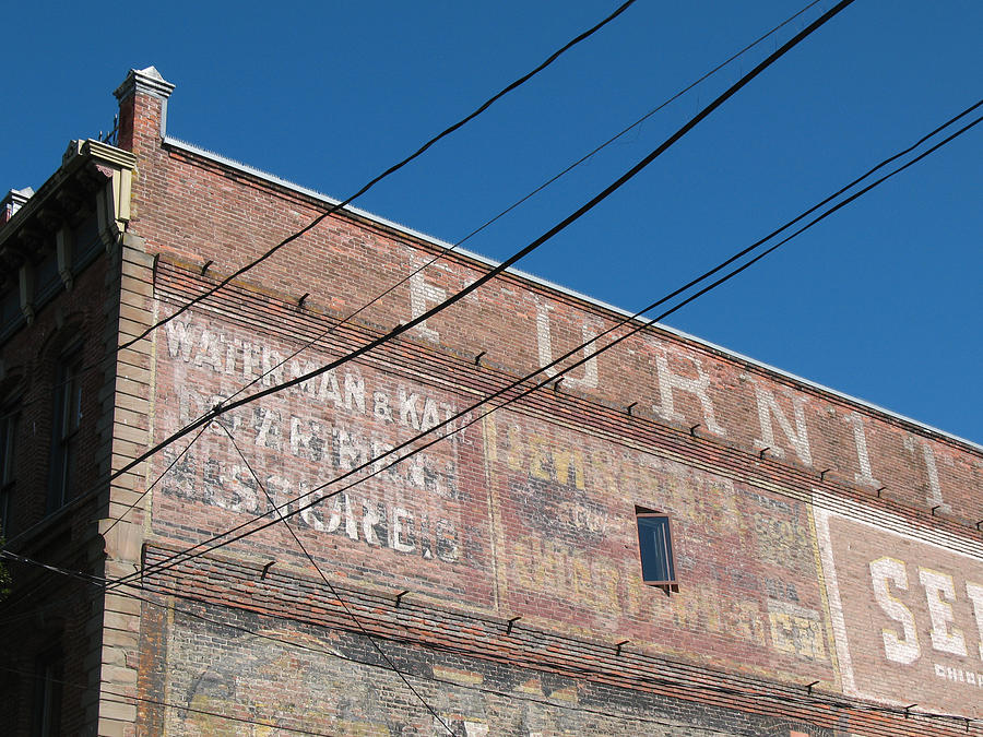 Outdoor Vintage Advertising on Brick Photograph by Connie Fox