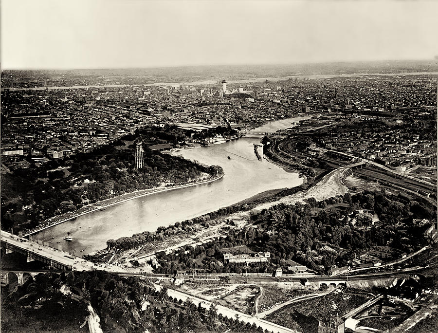 Vintage Aerial of Philadelphia Photograph by Bill Cannon