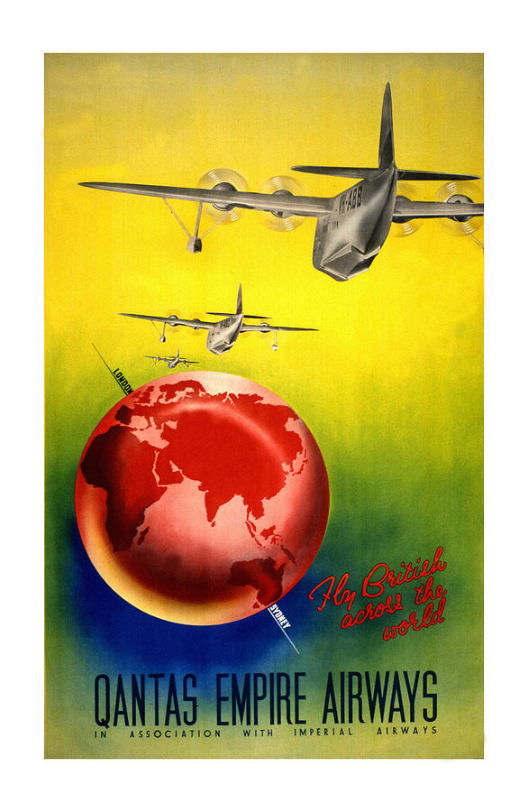 Airplane Photograph - Vintage Airline Ad 1937 by Andrew Fare