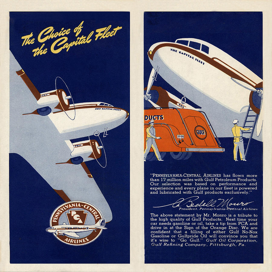 Airplane Photograph - Vintage Airline Ad 1940 by Andrew Fare