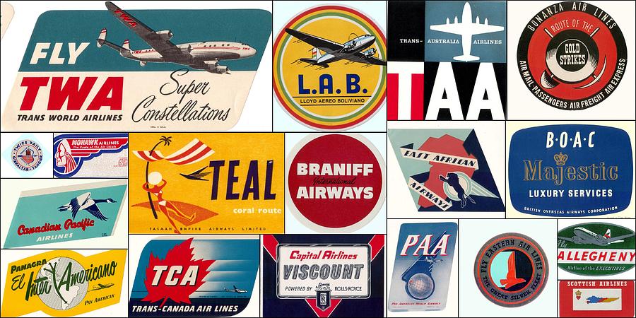 Vintage Airlines Logos Photograph by Don Struke