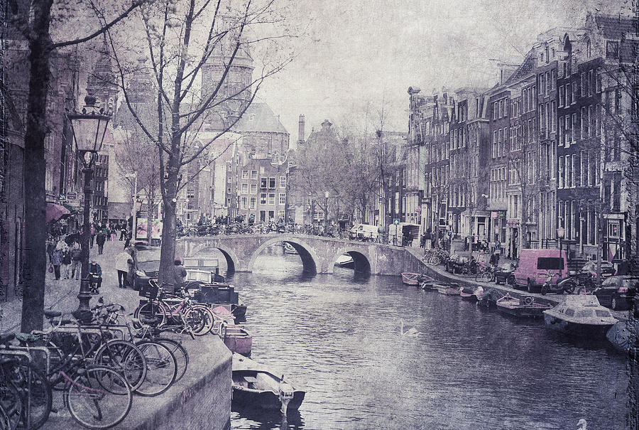 Vintage Photograph - Vintage Amsterdam by Jenny Rainbow