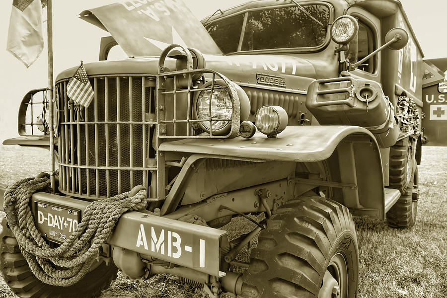 Vintage Army Ambulance photography Photograph by Ann Powell