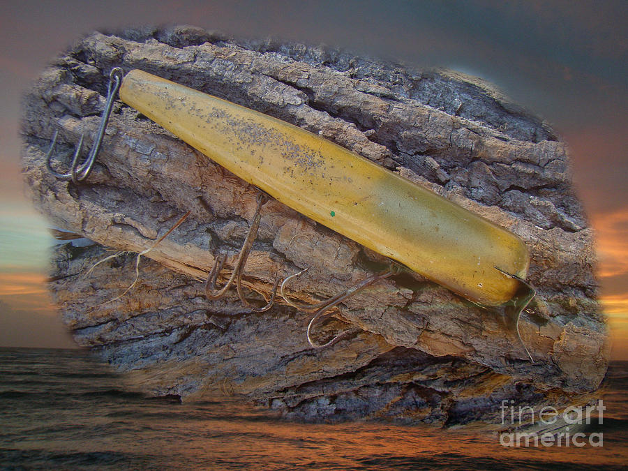Vintage Atom Wooden Fishing Lure - Saltwater Photograph by Carol