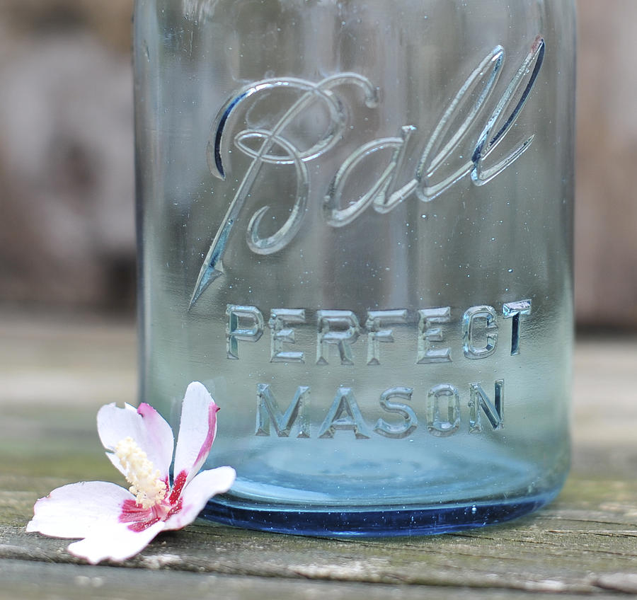 Vintage Ball Perfect Mason Blue Photograph by Terry DeLuco