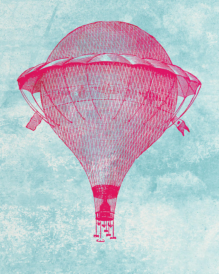 Vintage Digital Art - Vintage Balloon by World Art Prints And Designs