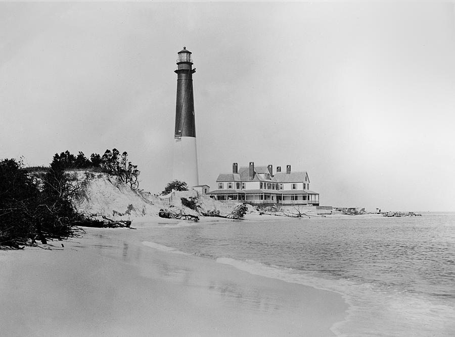 Vintage Photograph - Vintage Barnegat Lighthouse  by Bill Cannon