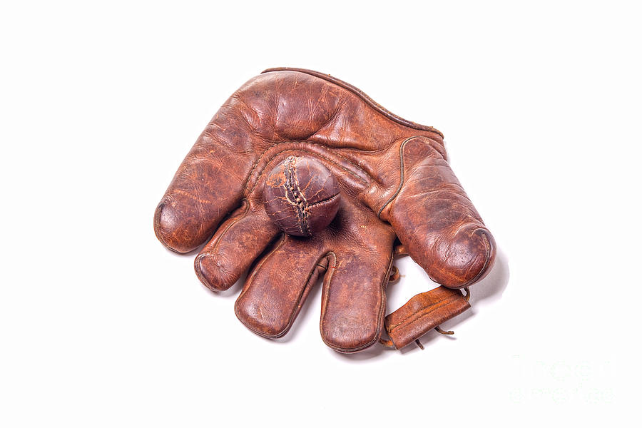 Vintage baseball glove and ball Photograph by Patricia Hofmeester