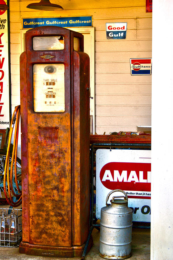 Vintage Bassett Gas Pump   Photograph by Lesa Fine