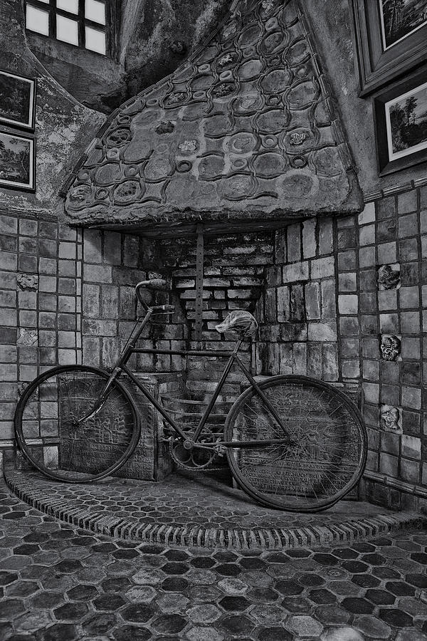 Vintage Bicycle BW Photograph by Susan Candelario