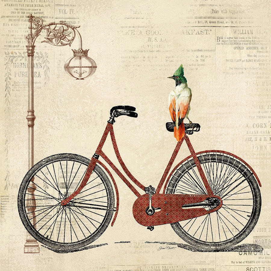 Vintage Bike-A Digital Art by Jean Plout