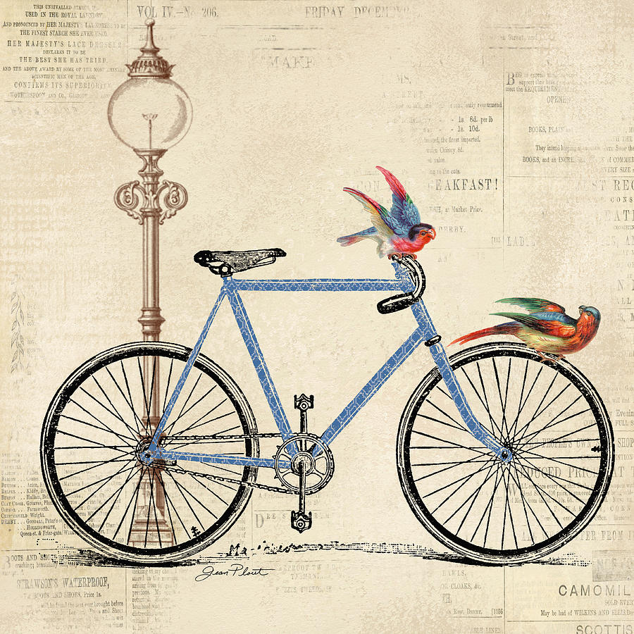Vintage Bike-B Digital Art by Jean Plout