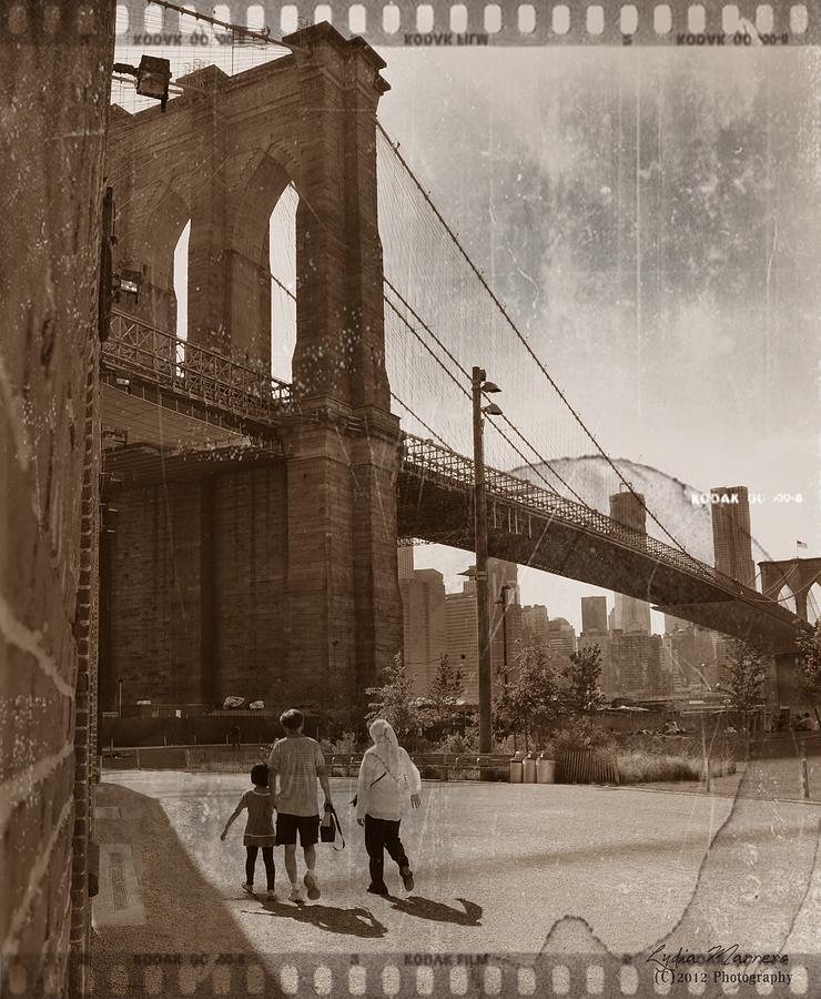 Vintage Photograph - Vintage Bklyn Bridge by Lydia Marrero