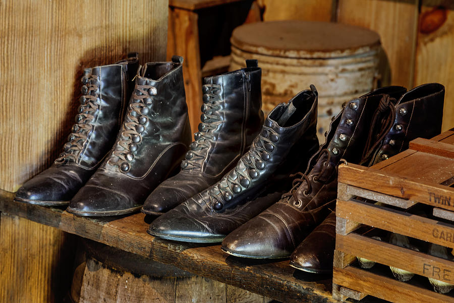 Vintage Black Leather Shoes Photograph