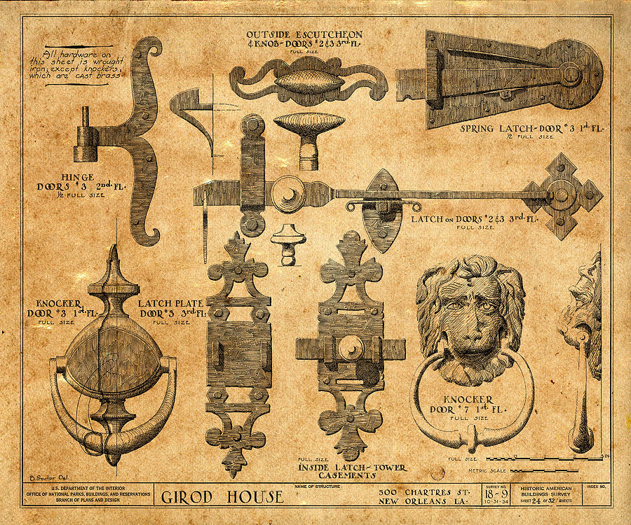 Vintage Blueprints 3 Photograph by Andrew Fare