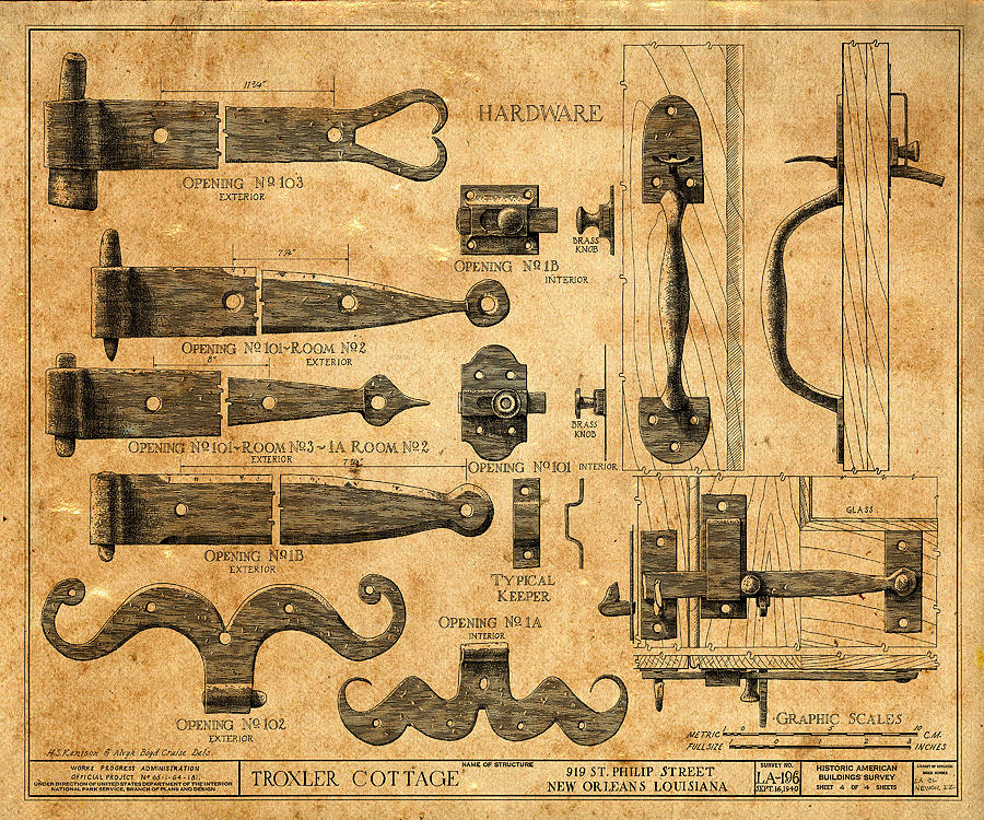 Vintage Blueprints 5 Photograph by Andrew Fare