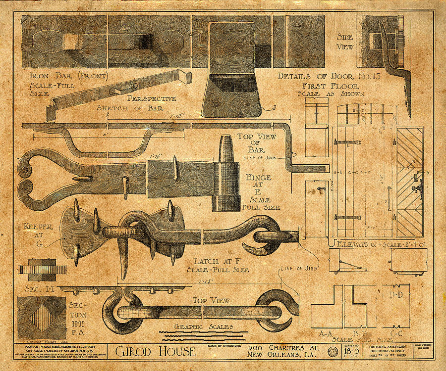 Vintage Blueprints 6 Photograph by Andrew Fare