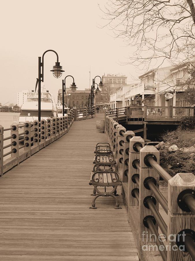 Vintage River Walk In Sepia Photograph by Bob Sample