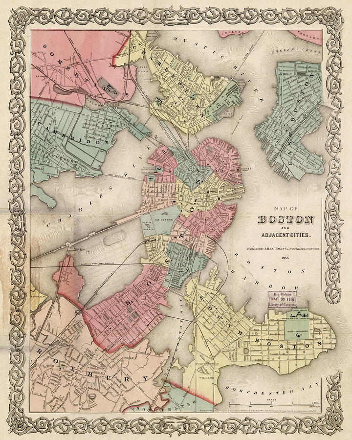 Boston Photograph - Vintage Boston Map 2 by Joann Vitali