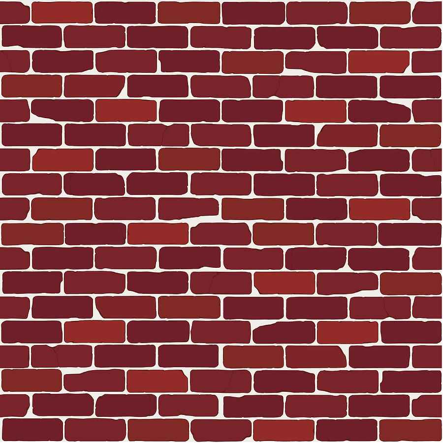 Vintage Brick Wall (Seamless) Drawing by Granell