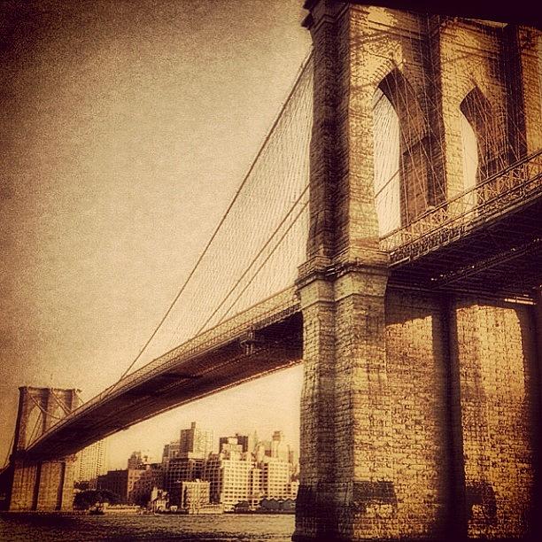 Bridge Photograph - Vintage Brooklyn Bridge.  #brooklyn by Joann Vitali