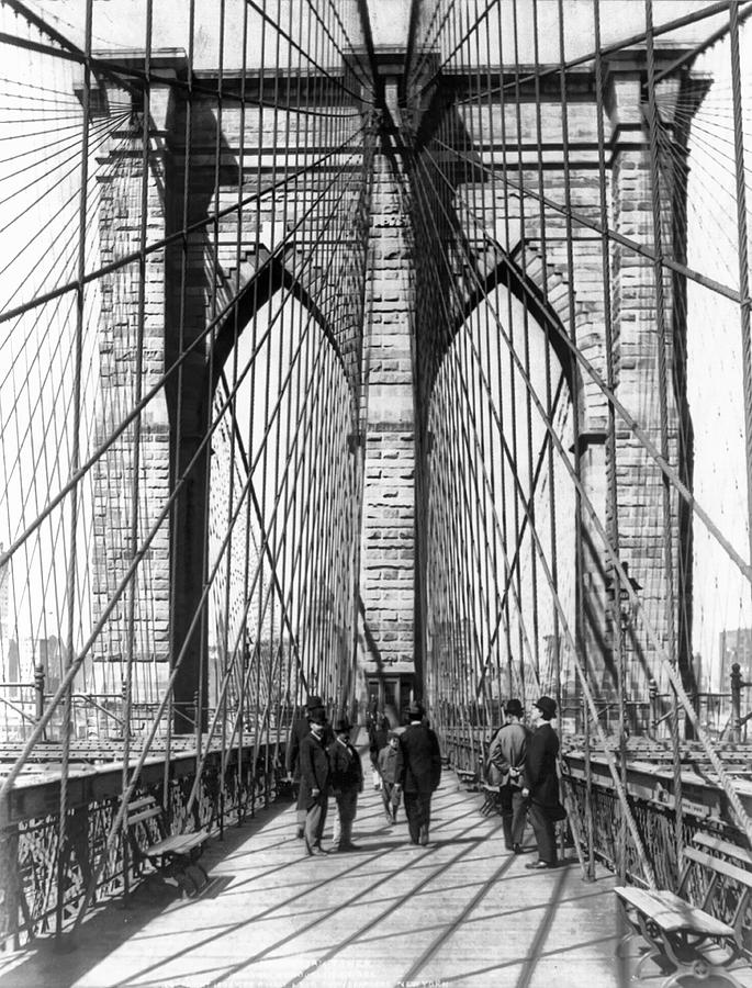 Vintage Brooklyn Bridge Photograph by Bill Cannon