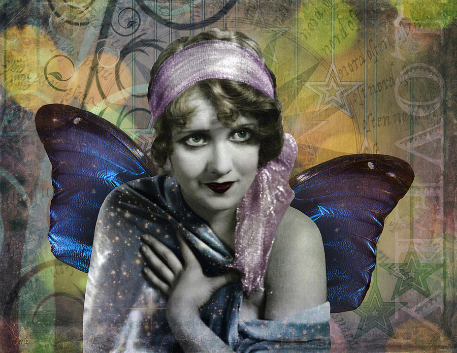 Butterfly Digital Art - Vintage Butterfly Woman by Cat Whipple