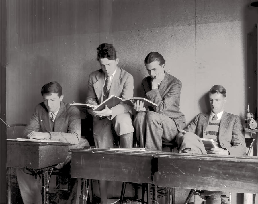 Vintage BW Looking Very Studious Photograph by Cathy Anderson