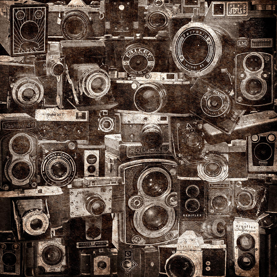 Vintage Camera Montage 2 Photograph by Andrew Fare
