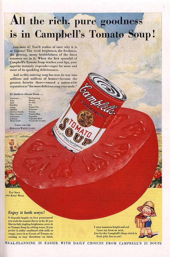 Vegetable Photograph - Vintage Campbells Soup Ad by Georgia Clare