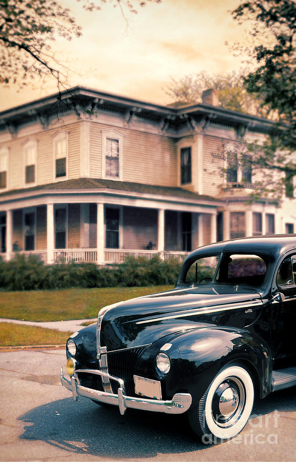 Vintage Car and House Photograph by Jill Battaglia