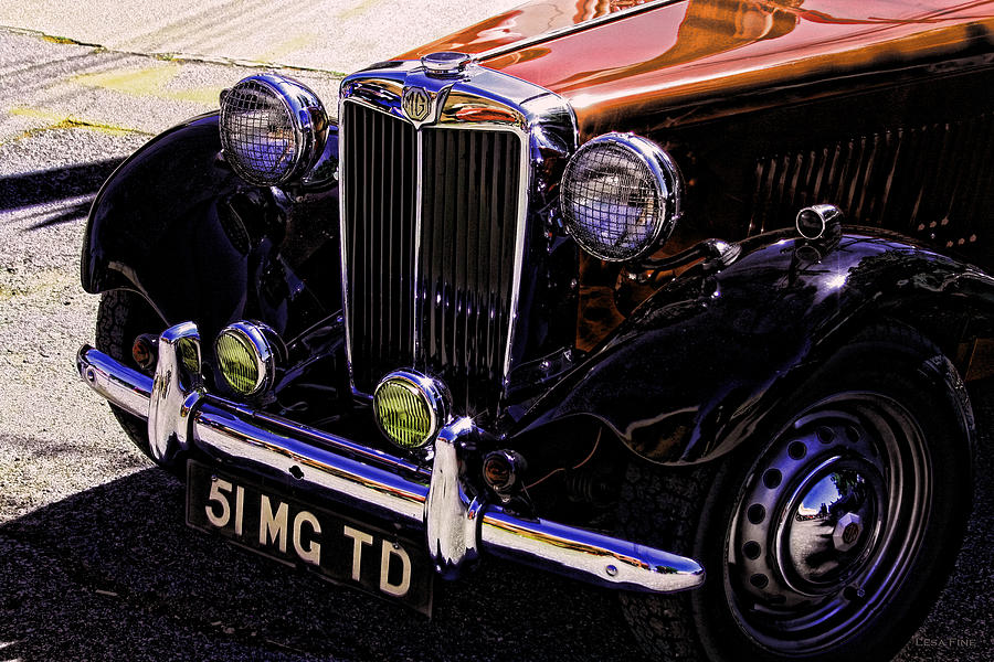 Vintage Car Art 51 MG TD Copper Photograph by Lesa Fine