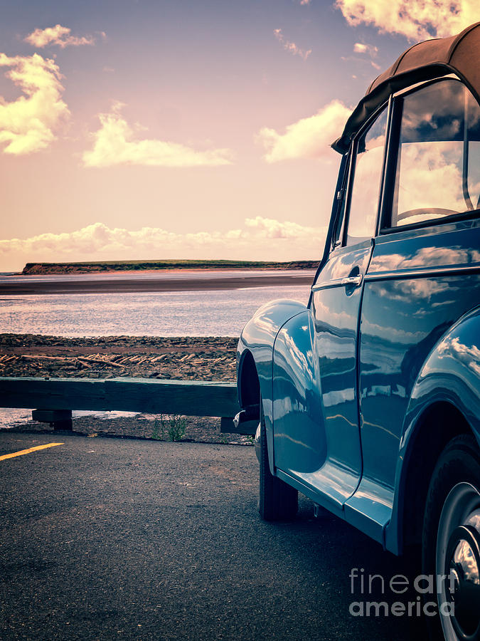 Vintage Car at the beach  Photograph by Edward Fielding