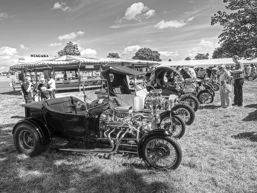 Vintage Car Show in Black and White Photograph by Gill Billington