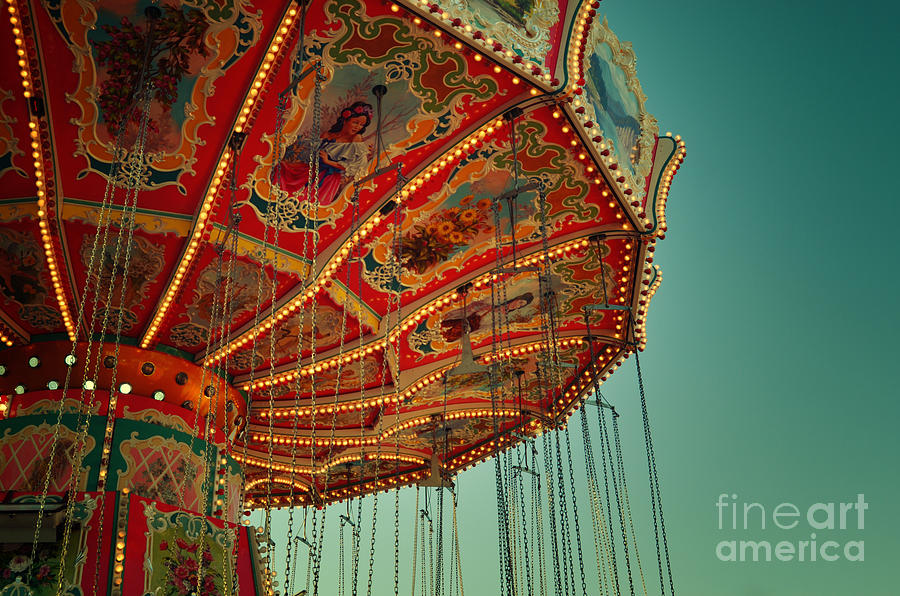 Vintage Carousel at the Octoberfest in Munich Photograph by Sabine Jacobs
