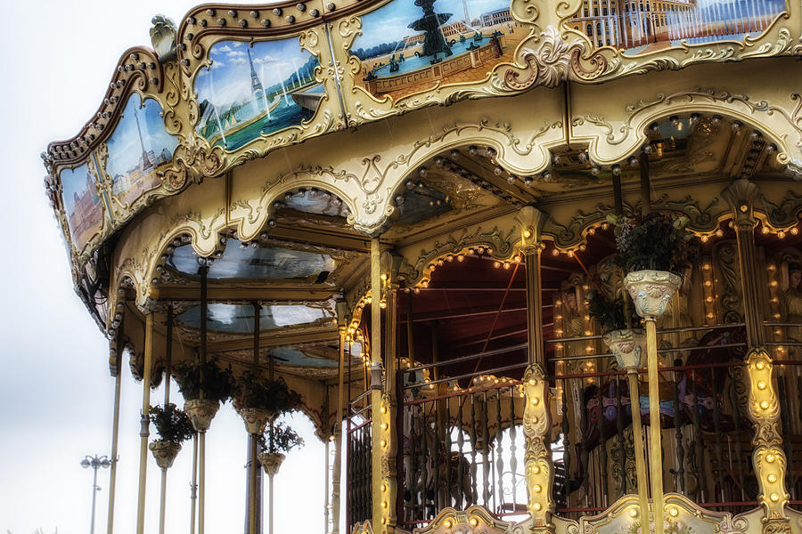 Vintage Carousel in Paris Photograph by Georgia Clare