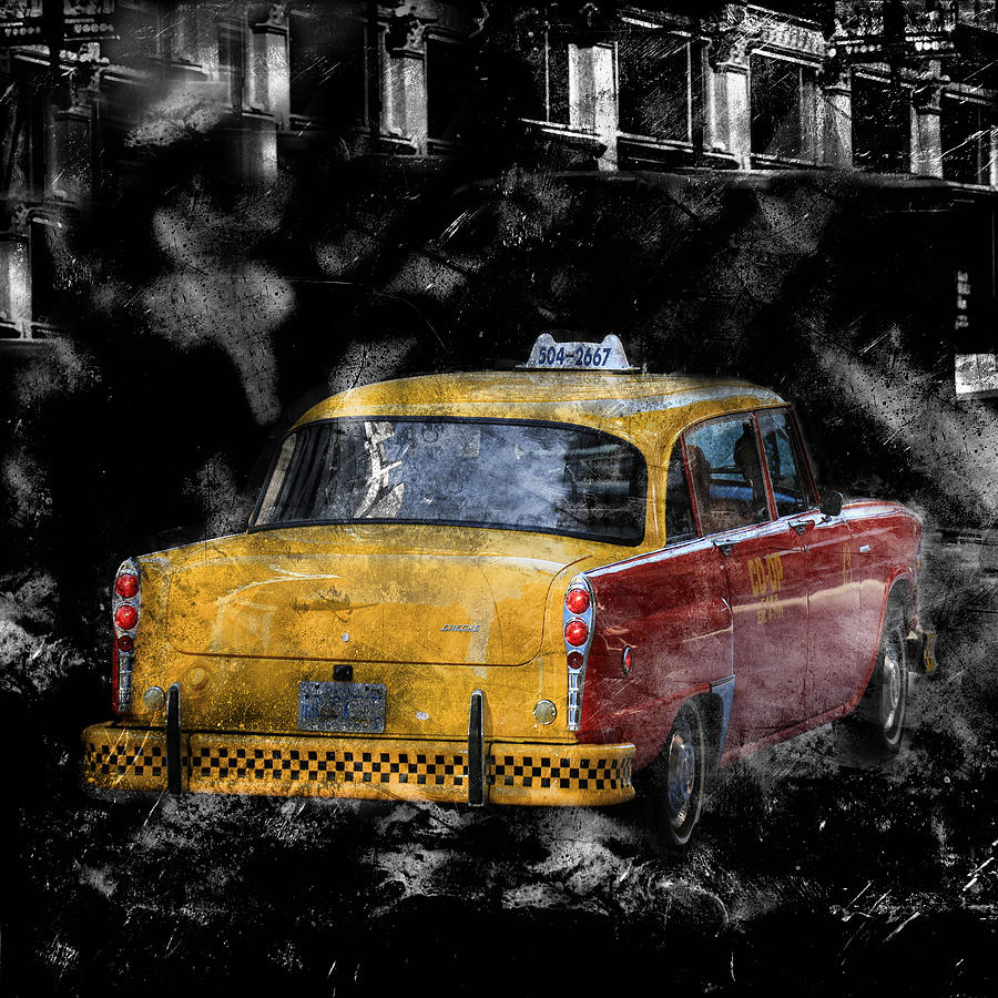 Taxi Photograph - Vintage Checker Taxi by Andrew Fare