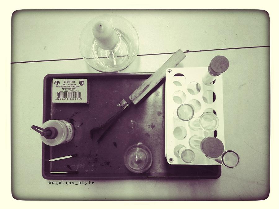 Vintage Photograph - Vintage chemistry by Angelina Golovina