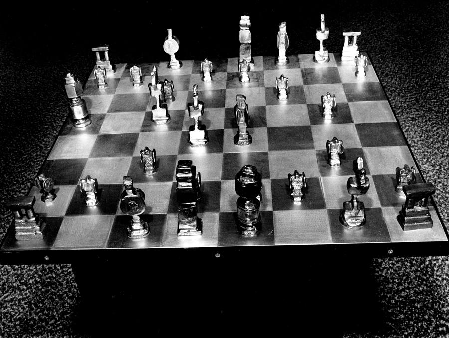 Vintage Photograph - Vintage Chess Board by Retro Images Archive