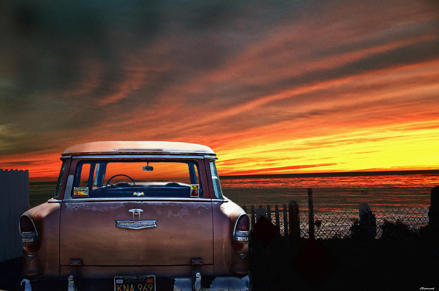 Vintage Chevrolet With California Sunset Photograph by Larry Butterworth